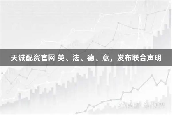 天诚配资官网 英、法、德、意，发布联合声明