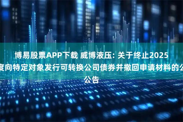 博易股票APP下载 威博液压: 关于终止2025年度向特定对象发行可转换公司债券并撤回申请材料的公告